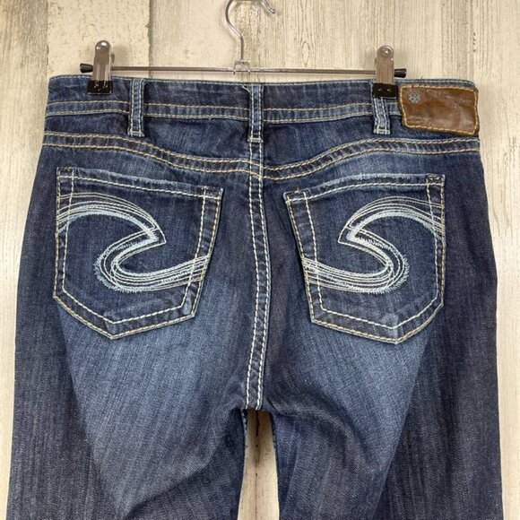 Silver Natsuki denim jeans bootcut dark wash fade size 30 western rodeo longer - Picture 13 of 13